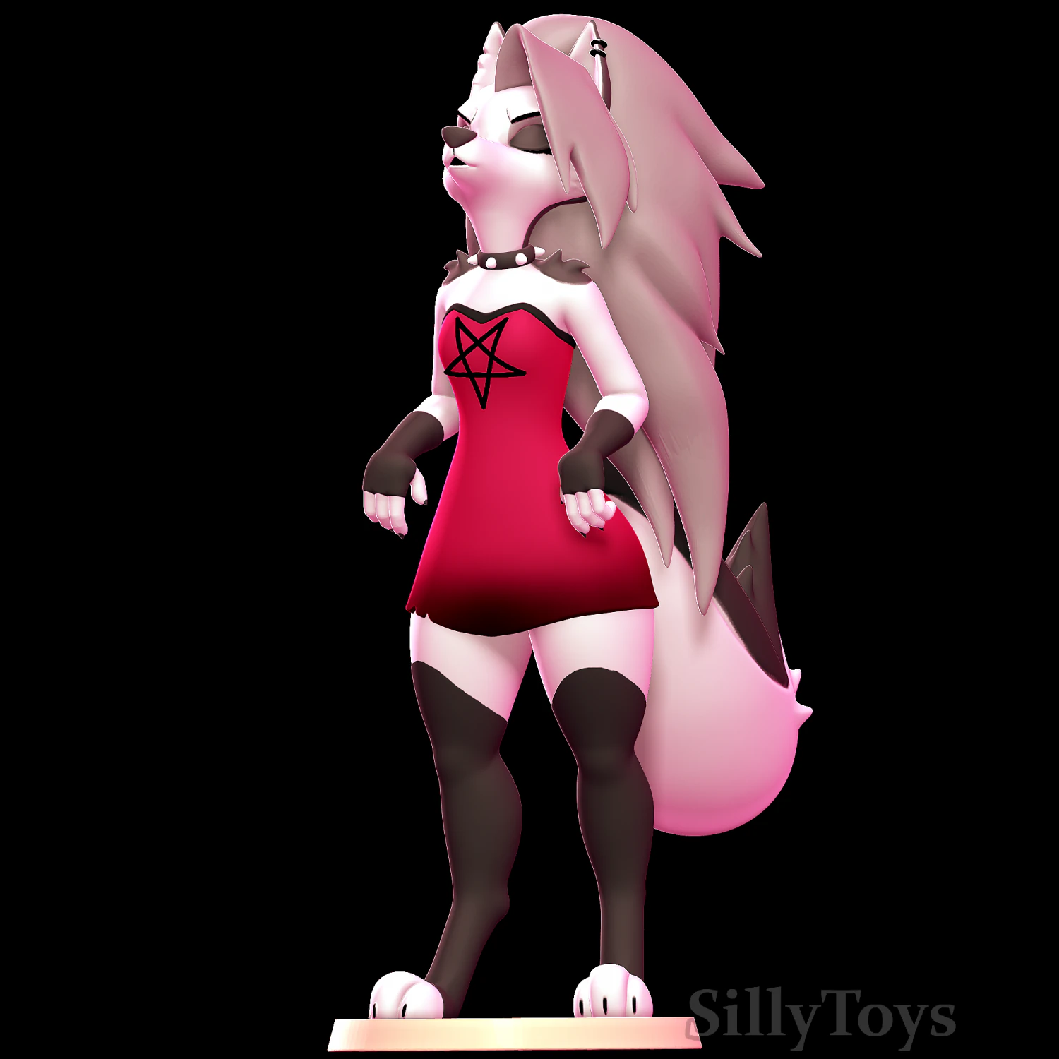 Loona with Dress - Helluva Boss 3D Print Model .c4d .max .obj .3ds .fbx .stl .blend 