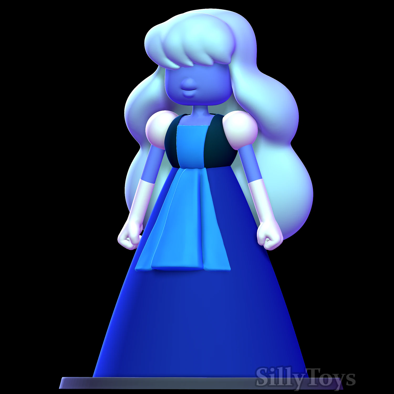 Sapphire - Steven Universe 3D Print Model .c4d .max .obj .3ds .fbx .stl .blend