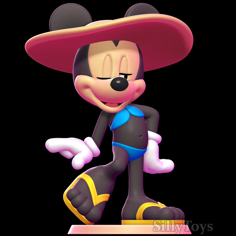 Minnie Mouse with Blue Bikini - 3D print model 3D Принт Модель .c4d .max .obj .3ds .fbx .stl .blend 