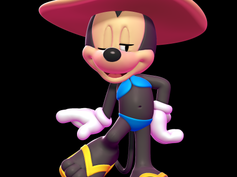 Minnie Mouse with Blue Bikini - 3D print model 3D Принт Модель