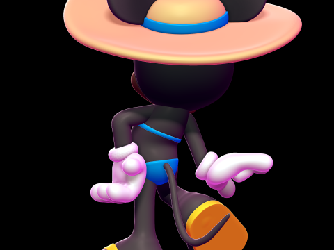 Minnie Mouse with Blue Bikini - 3D print model 3D Принт Модель