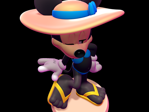 Minnie Mouse with Blue Bikini - 3D print model 3D Принт Модель