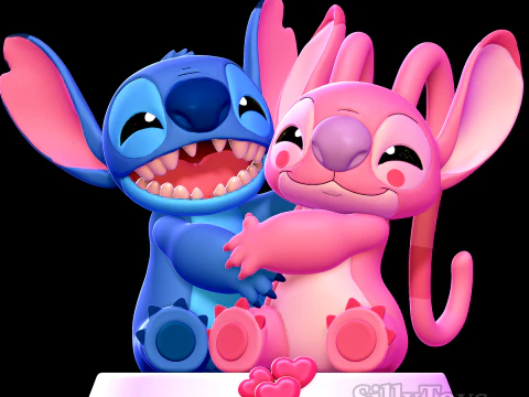 Stitch e Angel Hugging - lilo e punto Modello di stampa 3D