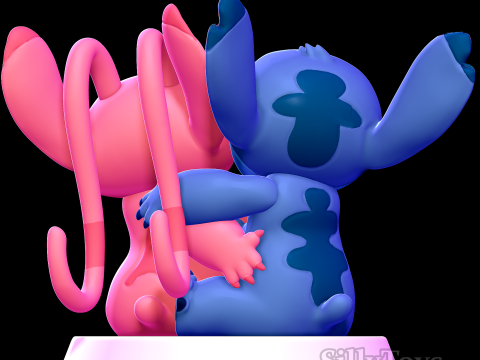 Stitch and Angel Hugging - lilo and stitch 3D Print Model