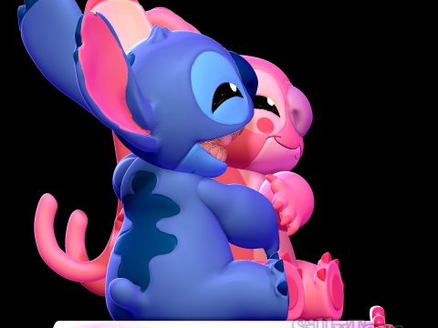 Stitch and Angel Hugging - lilo and stitch 3D Print Model