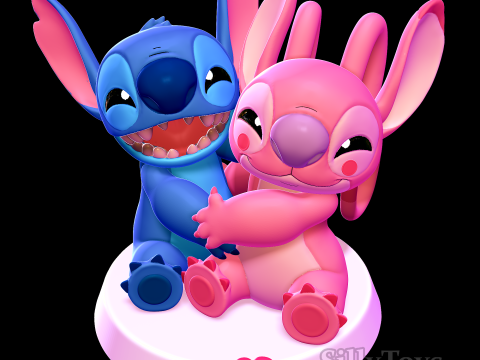 Stitch and Angel Hugging - lilo and stitch 3D Print Model