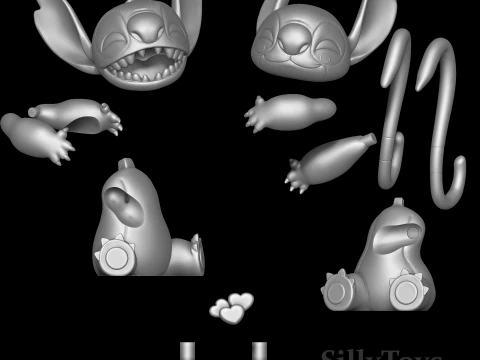 Stitch and Angel Hugging - lilo and stitch 3D Print Model