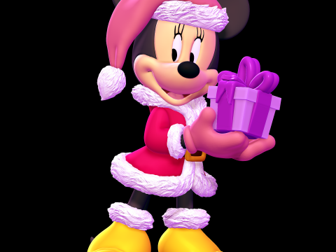 Minnie Mouse Christmas 3D-printmodel