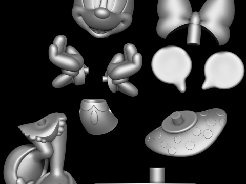 Minnie Mouse Model Cetak 3D