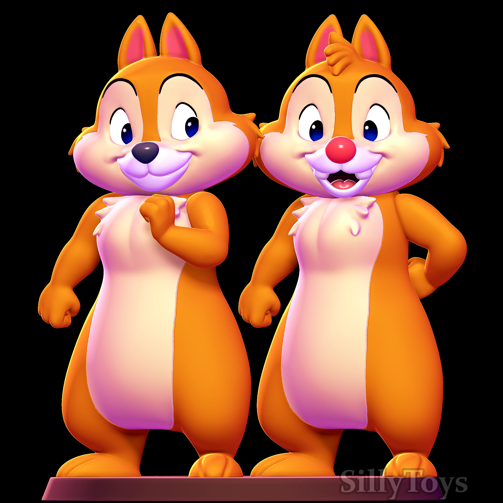 Chip and Dale 3D Print Model .c4d .max .obj .3ds .fbx .stl .blend 