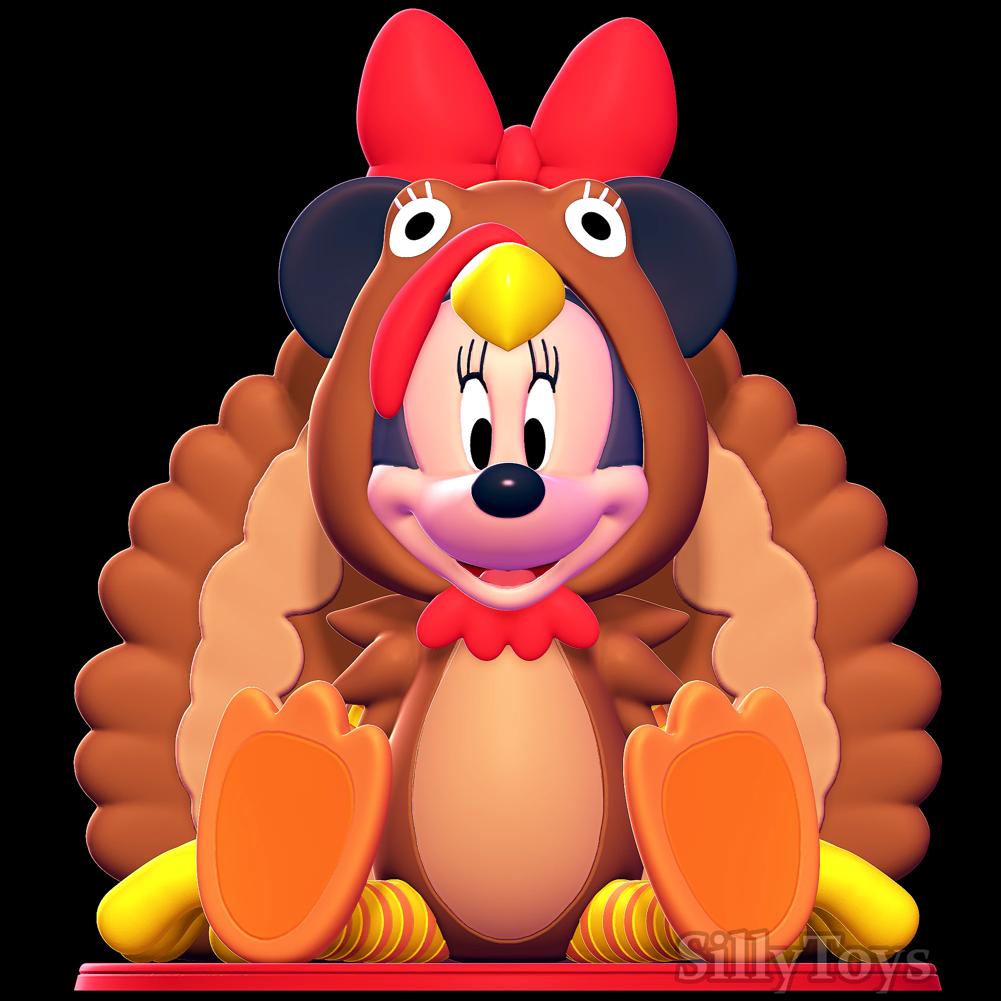 Minnie Mouse Thanksgiving Turkey costume 3D Print Model .c4d .max .obj .3ds .fbx .stl .blend 