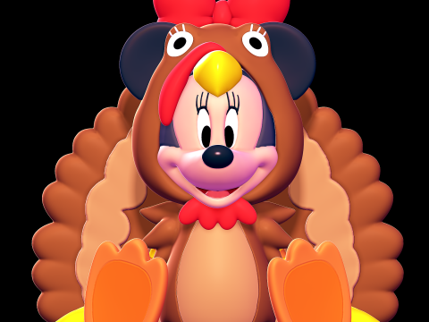 Minnie Mouse Thanksgiving Turkey costume 3D-printmodel