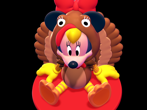 Minnie Mouse Thanksgiving Turkey costume 3D Print Model