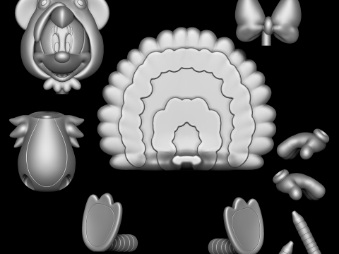 Minnie Mouse Thanksgiving Turkey costume 3D Print Model
