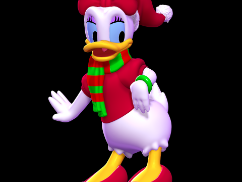 Daisy Duck Christmas 3D-printmodel