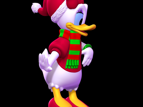 Daisy Duck Christmas 3D-Druckmodell