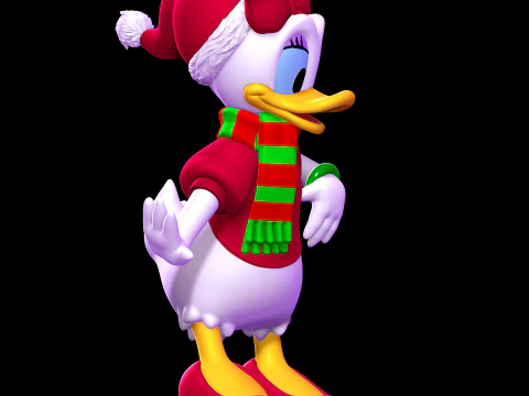 Daisy Duck Christmas 3D Print Model