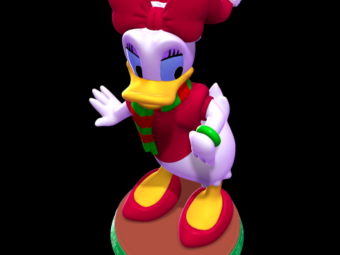 Daisy Duck Christmas 3D-Druckmodell