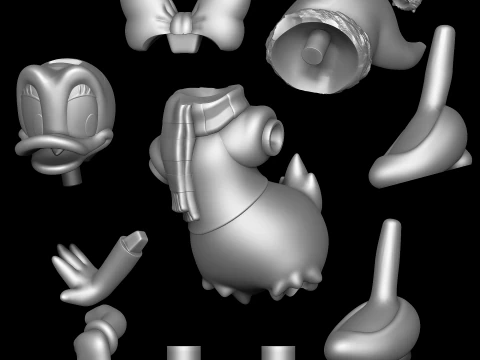 Daisy Duck Christmas 3D Print Model