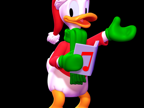 Donald Duck Christmas 3D-printmodel