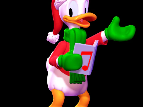 Natal do Pato Donald Modelo de Impressão 3D