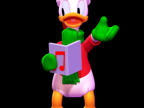 Donald Duck Christmas 3Dプリントモデル