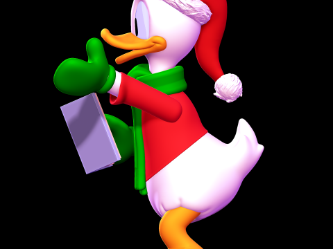 Donald Duck Christmas 3Dプリントモデル