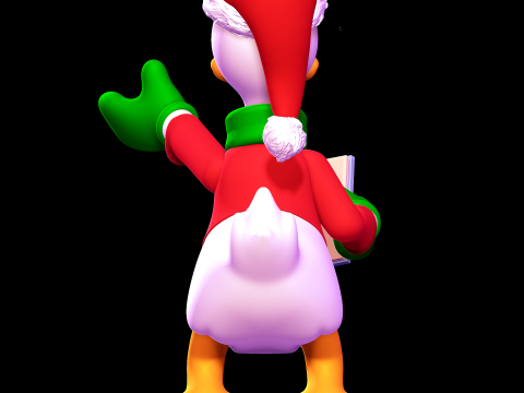 Donald Duck Christmas 3Dプリントモデル