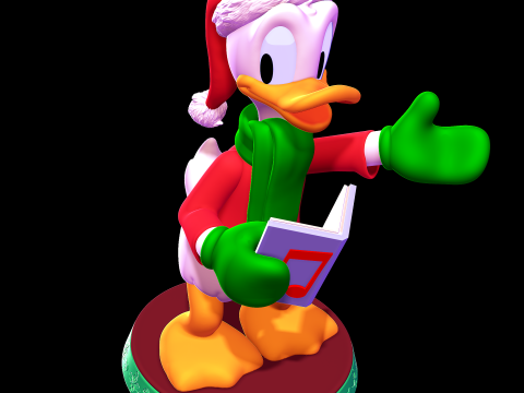 Donald Duck Christmas 3Dプリントモデル