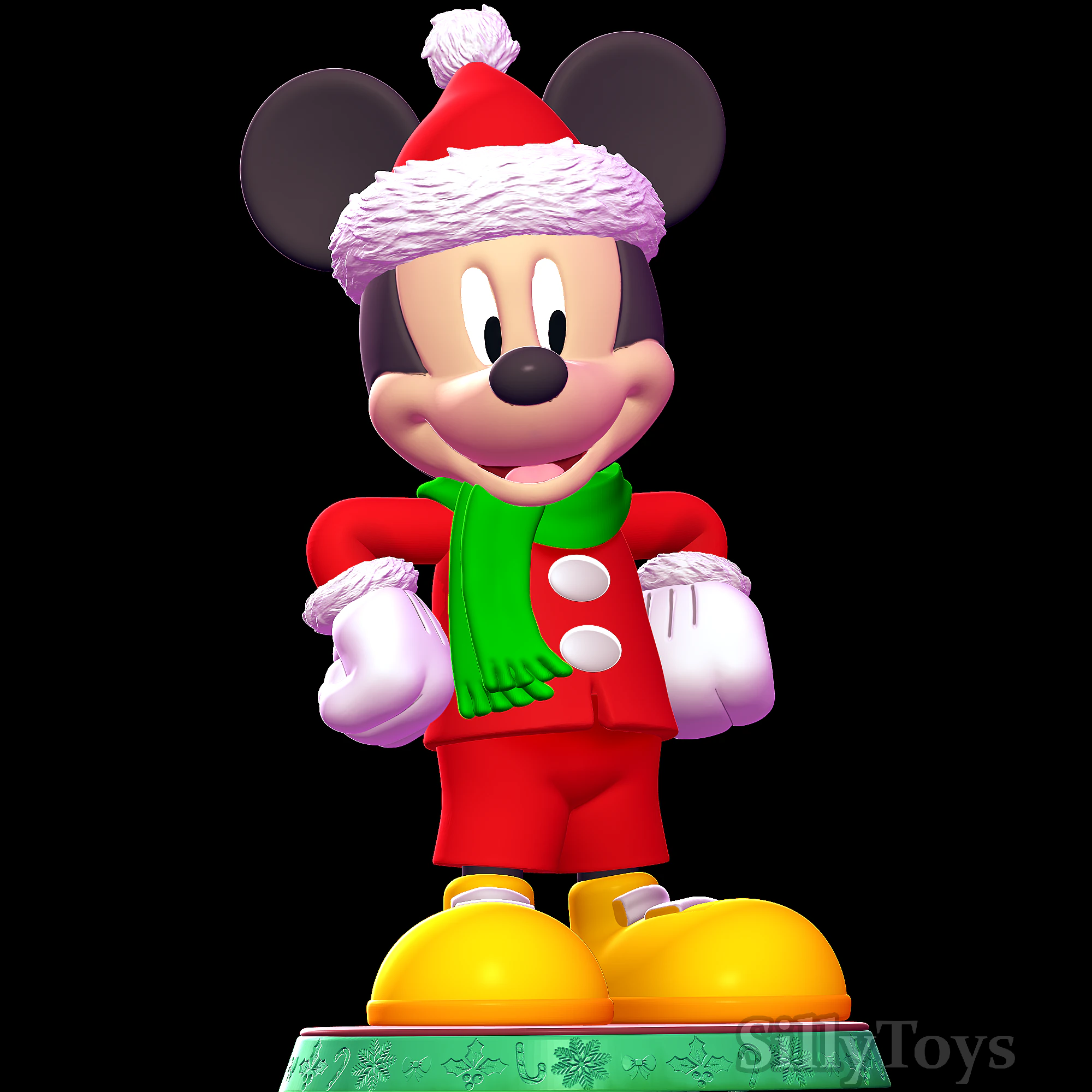 米奇老鼠圣诞节 3D 打印模型 .c4d .max .obj .3ds .fbx .stl .blend 