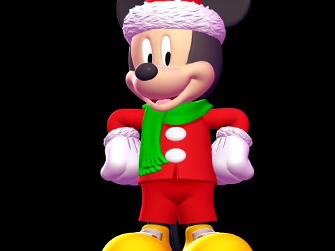 Mickey Mouse Christmas Model Cetak 3D