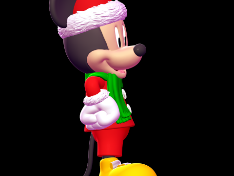 Mickey Mouse Christmas Model Cetak 3D