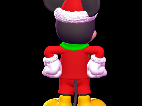 Mickey Mouse Christmas Model Cetak 3D
