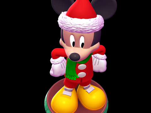 Mickey Mouse Christmas Model Cetak 3D