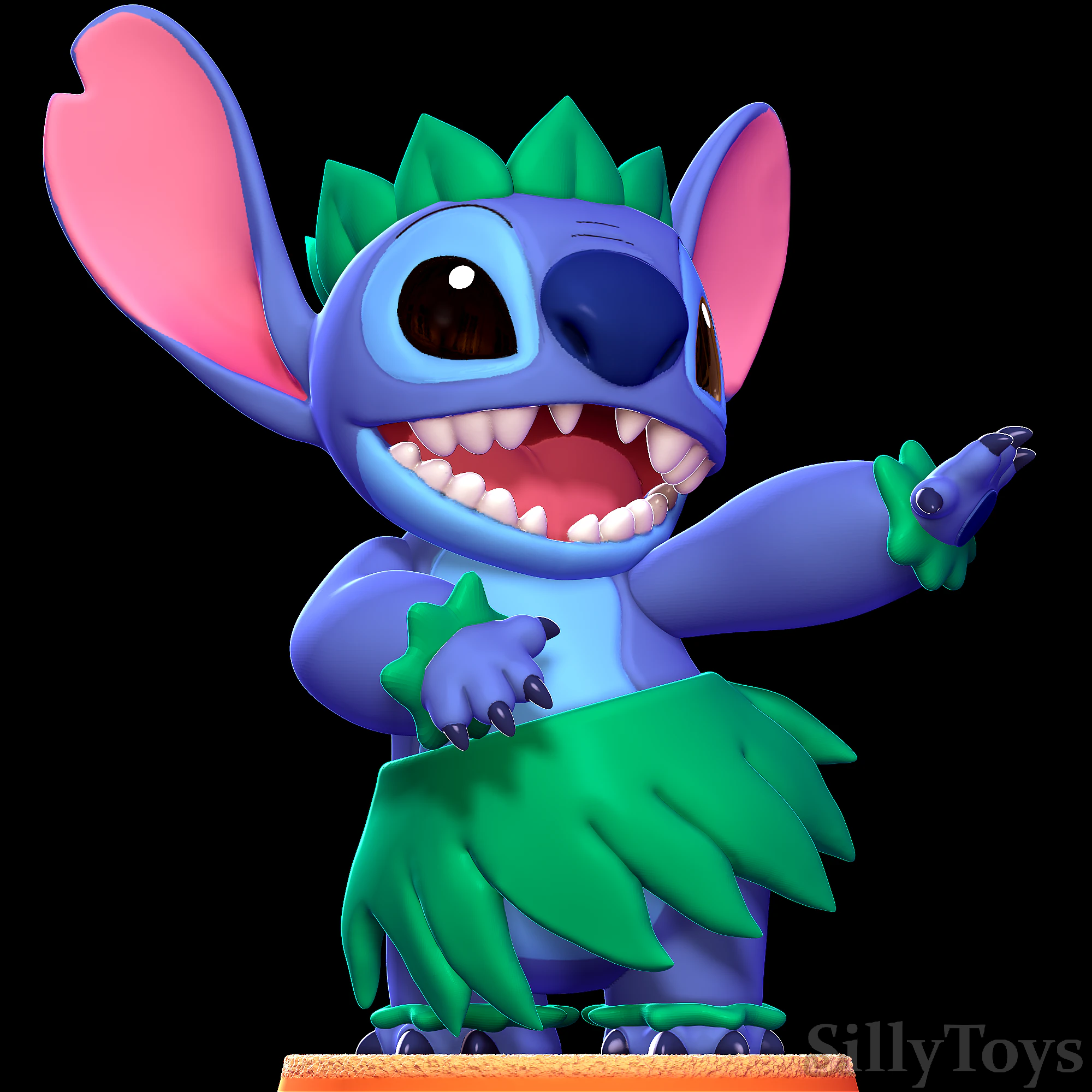 Stitch Hula - Lilo and Stitch 3D Print Model .c4d .max .obj .3ds .fbx .stl .blend 