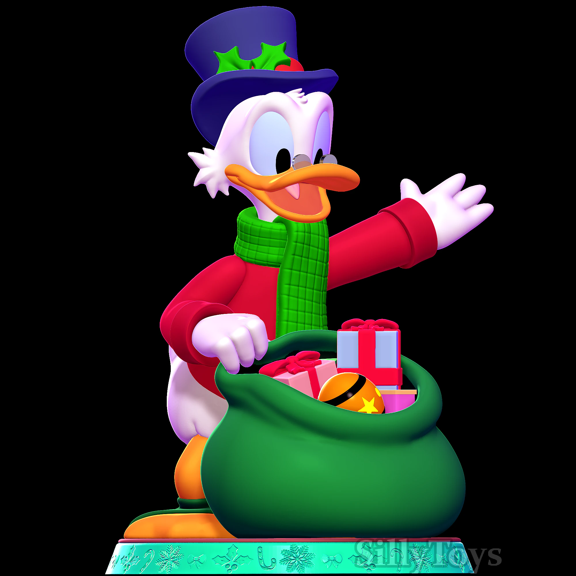 Scrooge McDuck Christmas 3D Print Model .c4d .max .obj .3ds .fbx .stl .blend