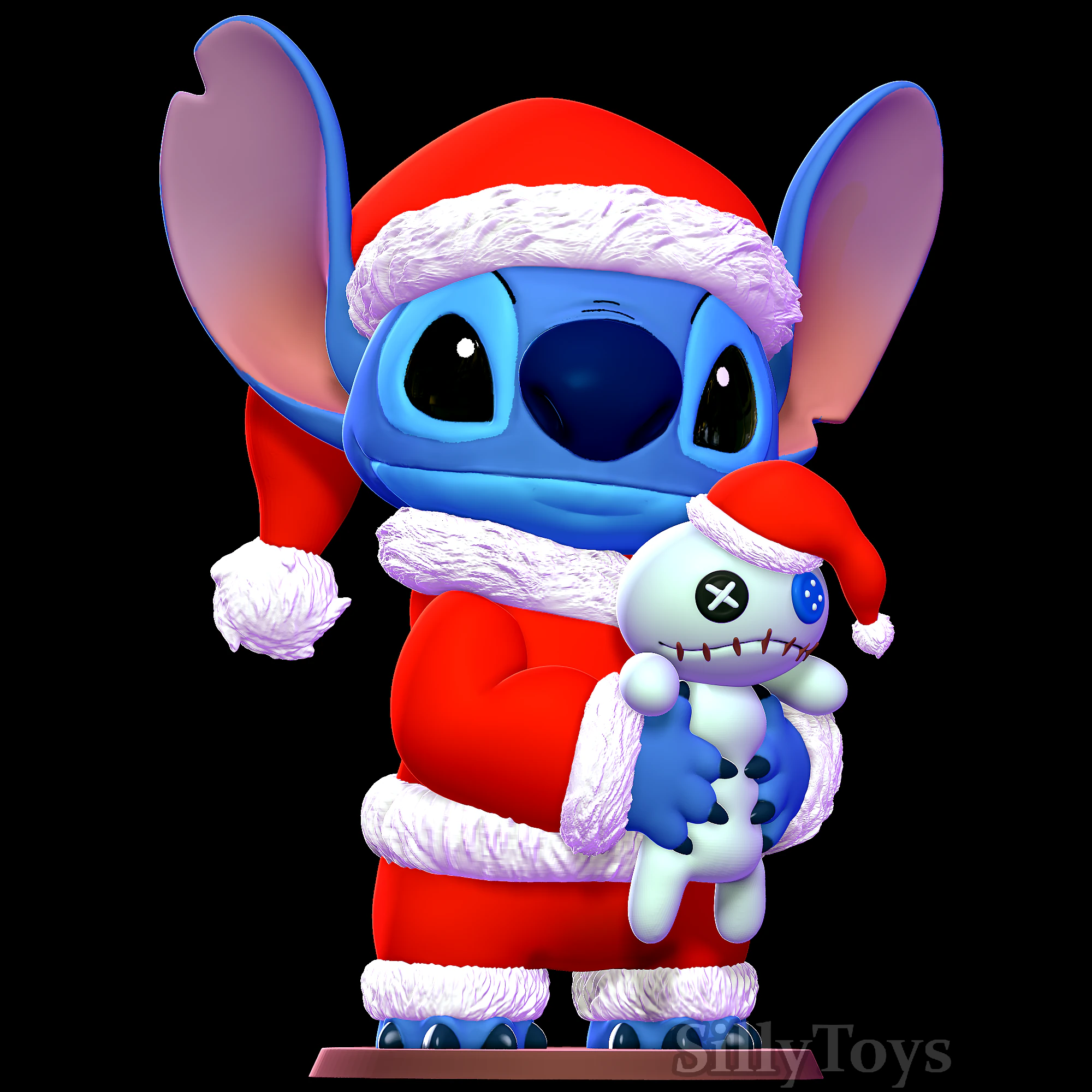 Stitch with Scrump Christmas - Lilo and Stitch 3D Print Model .c4d .max .obj .3ds .fbx .stl .blend 