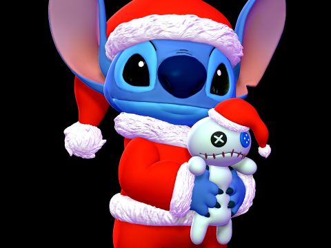 Stitch with Scrump Christmas - Lilo and Stitch 3D-printmodel