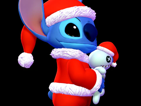 Stitch with Scrump Christmas - Lilo and Stitch 3D Print Model