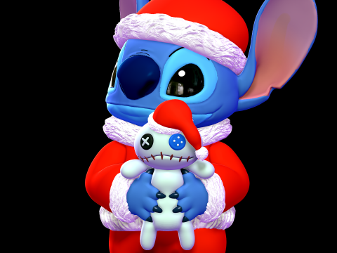 Stitch with Scrump Christmas - Lilo and Stitch Modelo de Impressão 3D