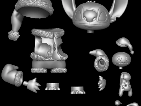 Stitch with Scrump Christmas - Lilo and Stitch 3D Print Model