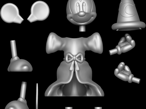 Sorcerer Mickey Mouse - Fantasia Modèles 3D en vedette