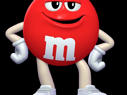 빨간색 - MandMs 3D 프린트 모델