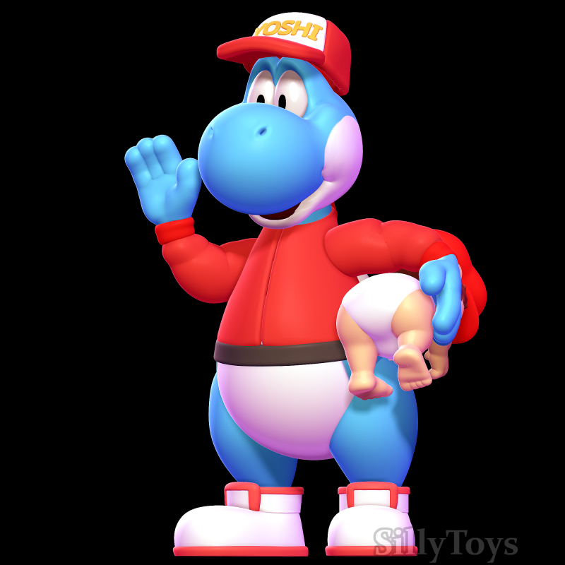 Yoshi Delivery outfit with Baby Mario Modelo de impresión 3D .c4d .max .obj .3ds .fbx .stl .blend