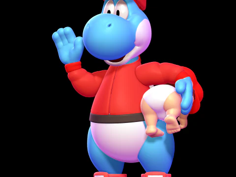 Completo Yoshi Delivery con Baby Mario Modello di stampa 3D