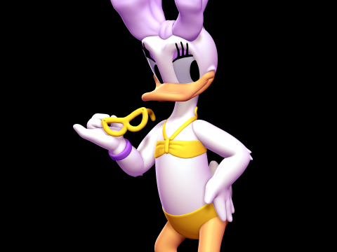 Daisy Duck with Bikini 3D Print Model