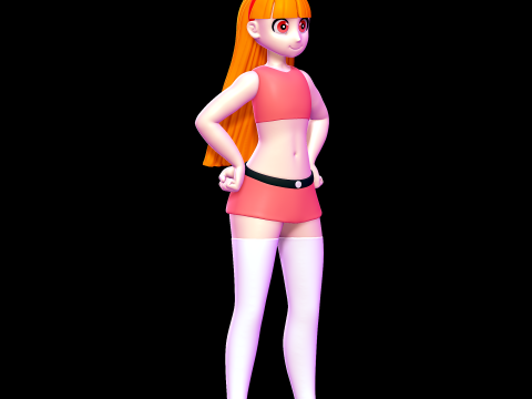 Blossom - Powerpuff Girls 3D Print Model