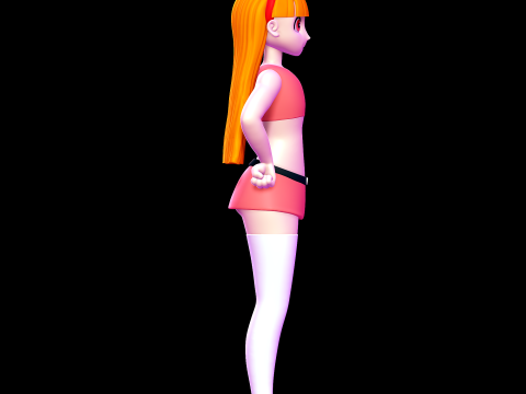 Blossom - Powerpuff Girls 3D Print Model
