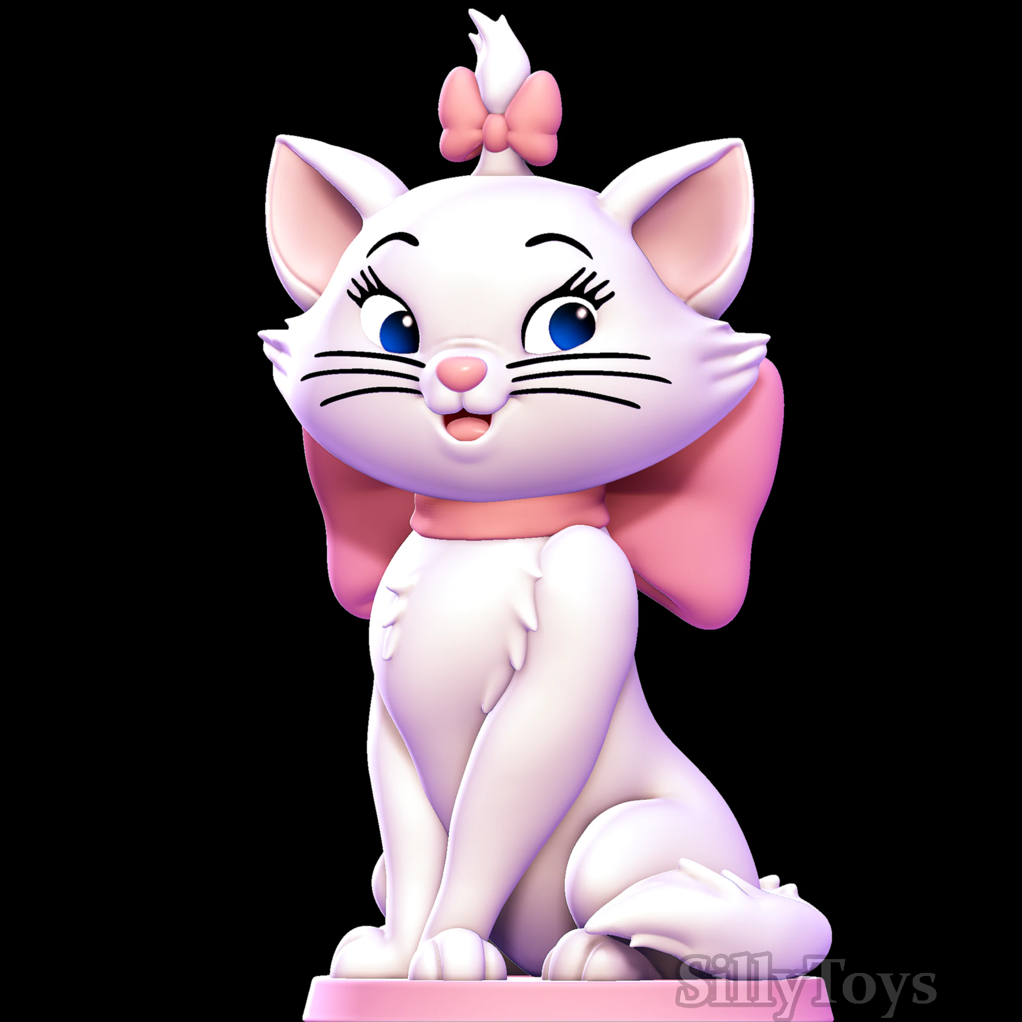 Marie cat - The Aristocats 3D Print Model .c4d .max .obj .3ds .fbx .stl .blend 
