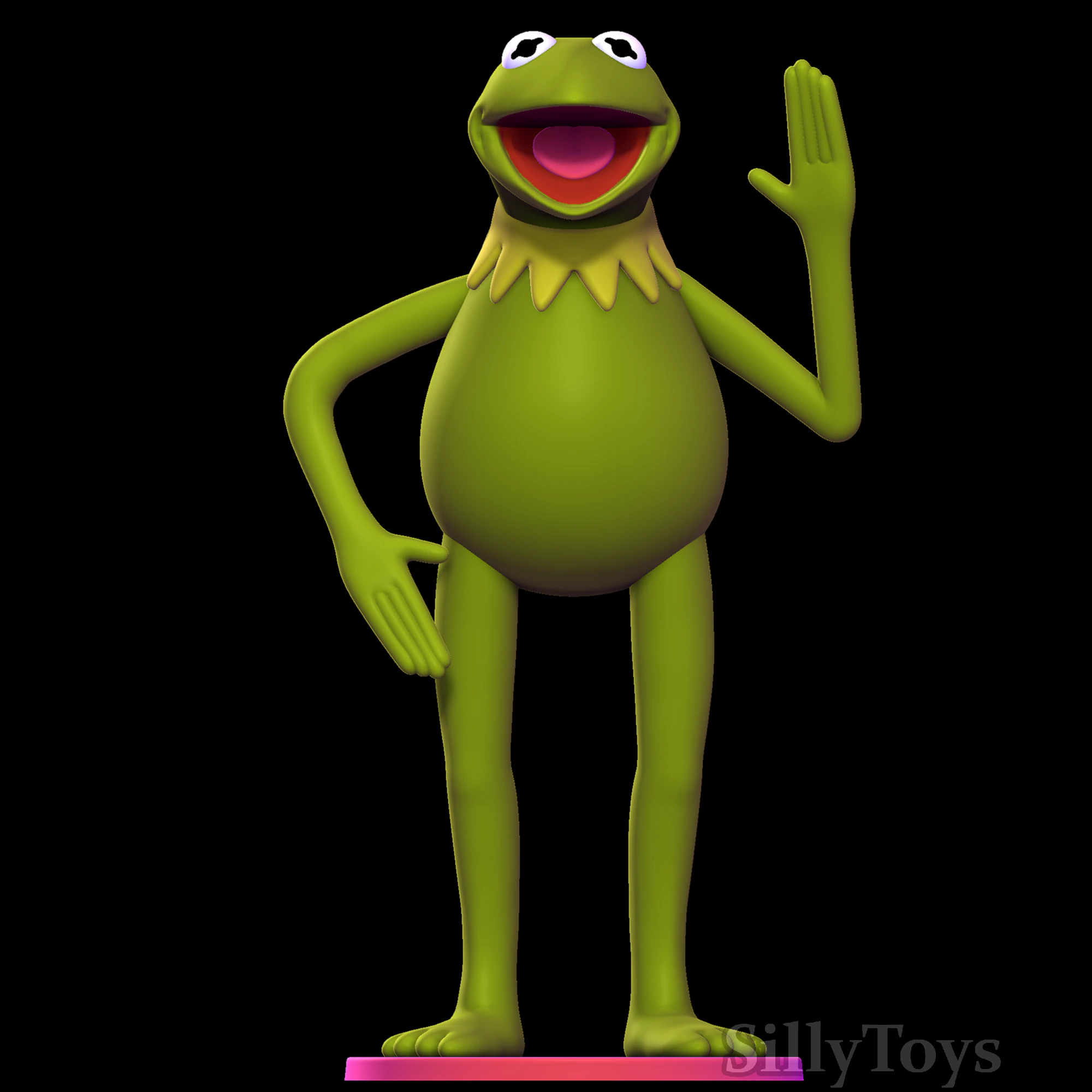 Kermit the Frog 3D Print Model .c4d .max .obj .3ds .fbx .stl .blend 
